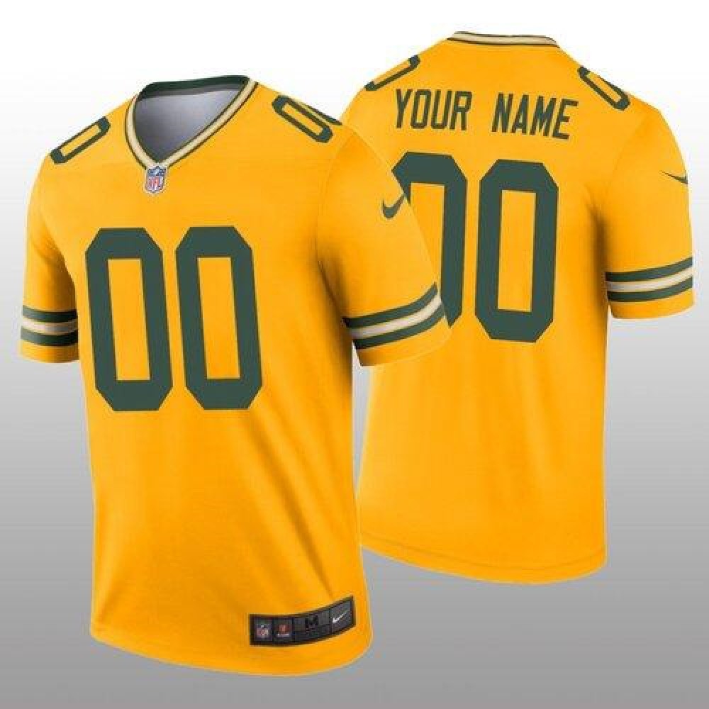 Green Bay Packers 2019 Gold Inverted Legend Stitched NFL Jersey