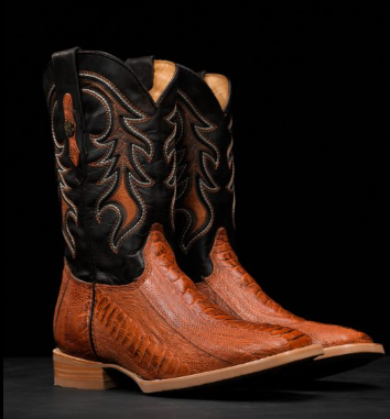 Cognac Ostrich Leg – Arena Square Toe