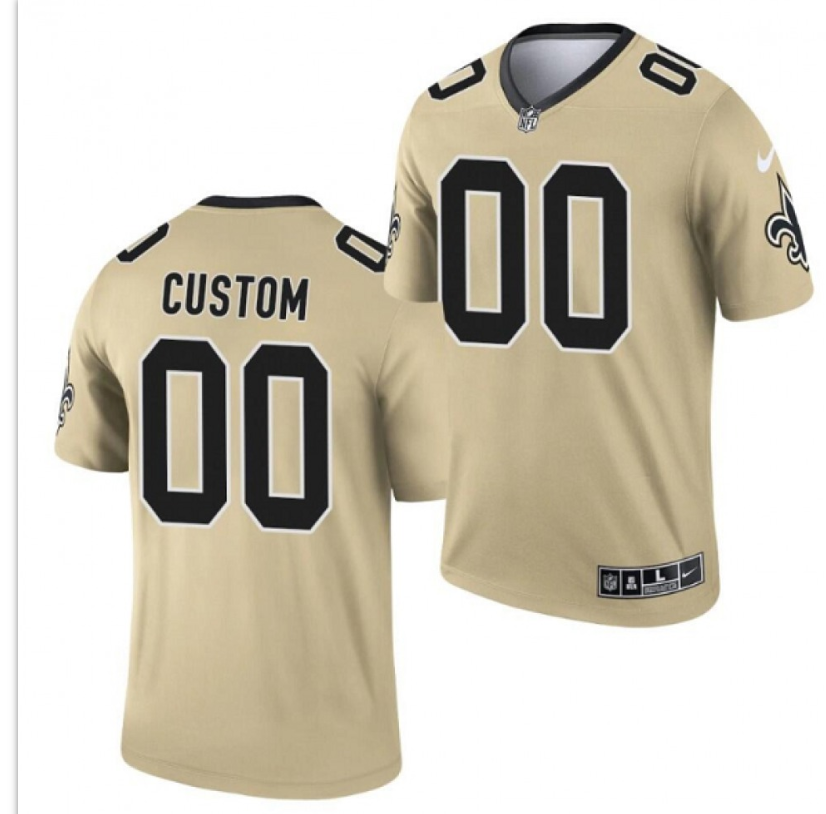 New Orleans Saints ACTIVE PLAYER Custom 2021 Gold Inverted Legend Stitched Jersey