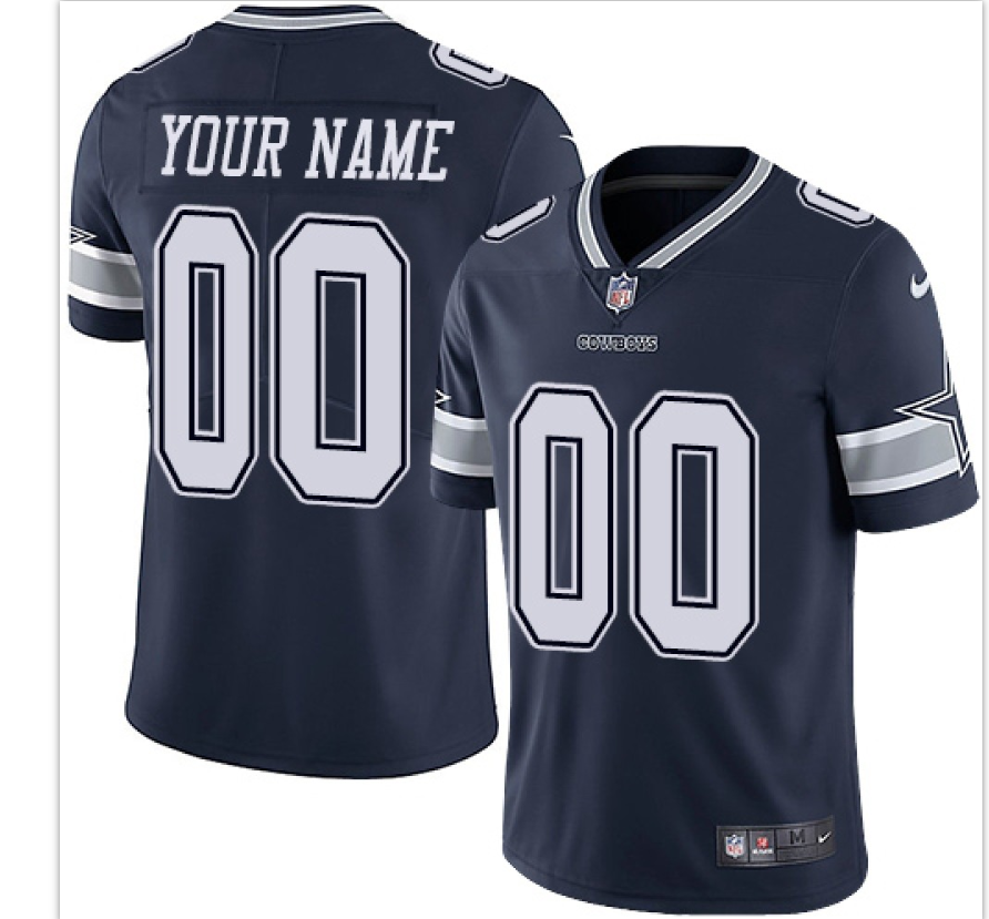 Dallas Cowboys Customized Navy Blue Team Color Vapor Untouchable NFL Stitched Limited Jersey