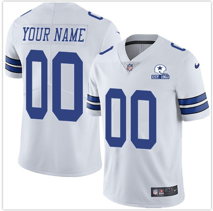 Dallas Cowboys ACTIVE PLAYER White With Established In 1960 Patch Limited Stitched NFL Jersey