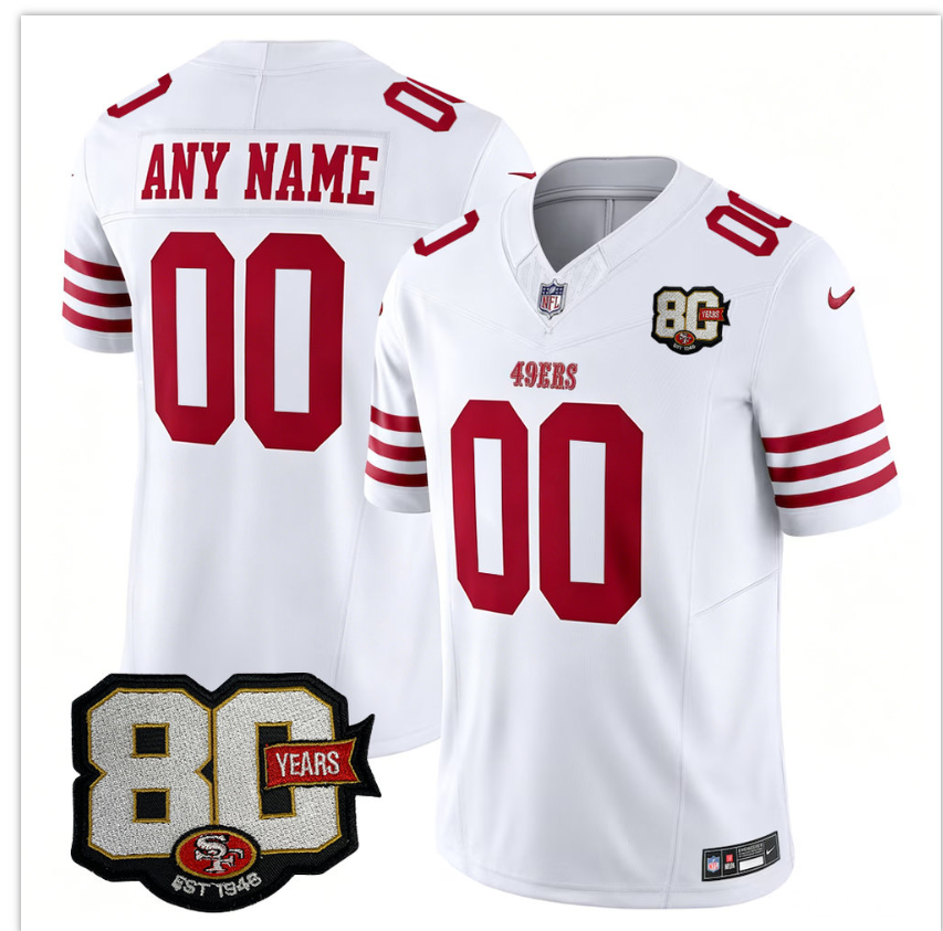 San Francisco 49ers White 80 Anniversary Vapor F.U.S.E. Limited Jersey